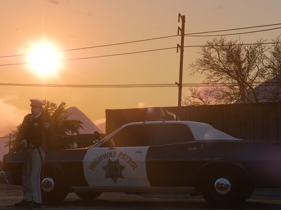 Sunny cop car